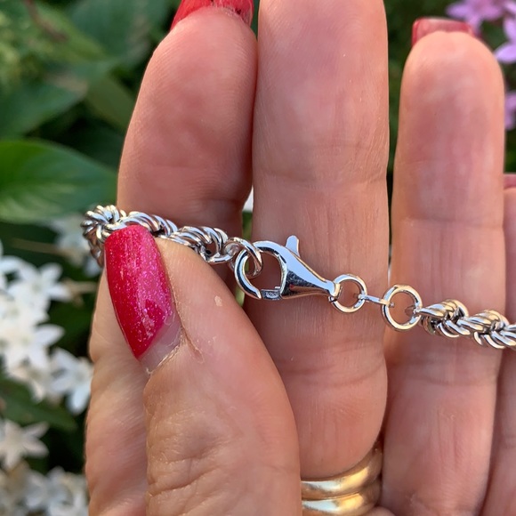 Ross & Simons Sterling Silver Graduated Rope Chain - Picture 13 of 17